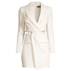 Cutout blazer with pearl accent